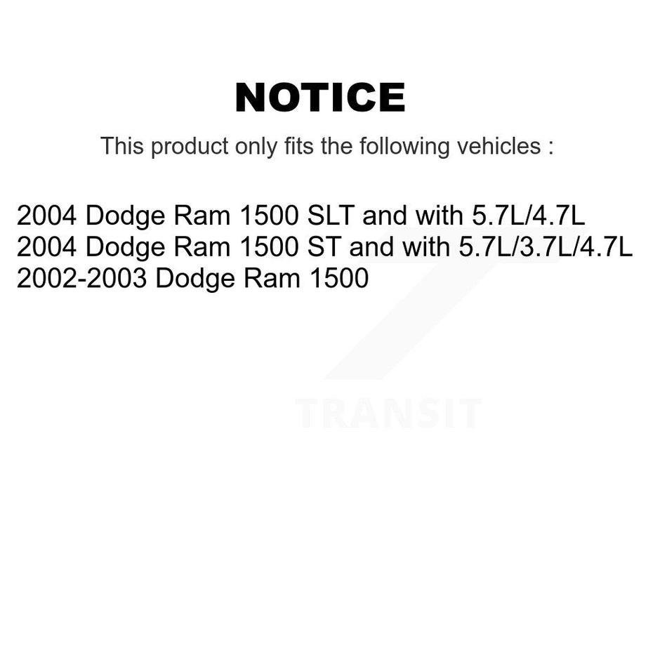 Rear Disc Brake Caliper Coated Rotors And Semi-Metallic Pads Kit For Dodge Ram 1500 KCG-100089P