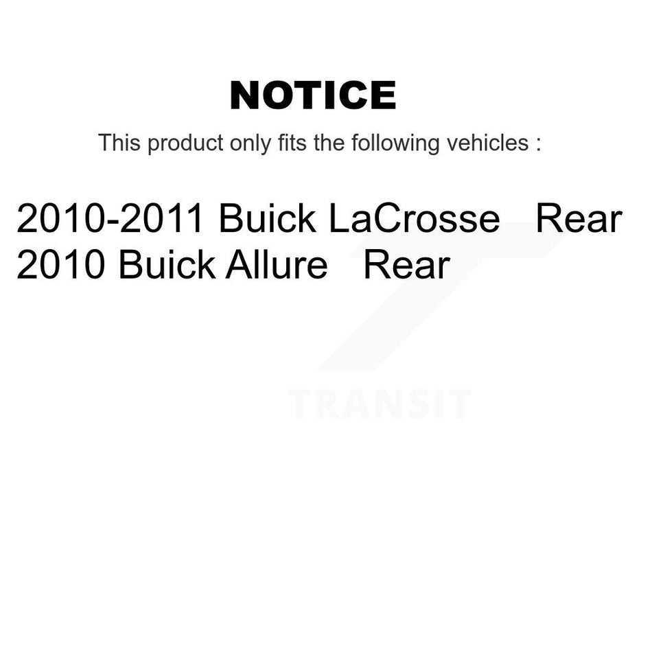 Rear Disc Brake Caliper Coated Rotors And Ceramic Pads Kit For Buick LaCrosse Allure KCG-100105C