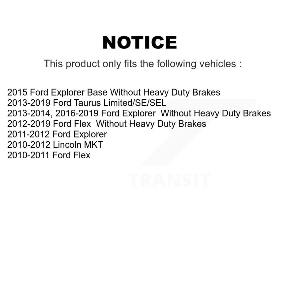 Rear Disc Brake Caliper Coated Rotors And Semi-Metallic Pads Kit For Ford Explorer Taurus Flex Lincoln MKT KCG-100116S