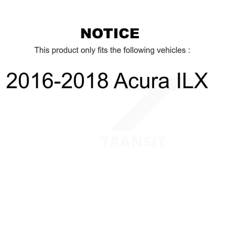 Rear Disc Brake Caliper Coated Rotors And Ceramic Pads Kit For 2016-2018 Acura ILX KCG-100126T