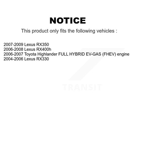 Rear Brake Caliper Coat Rotors & Ceramic Pad Kit For Lexus RX350 RX330 Toyota Highlander KCG-100130C