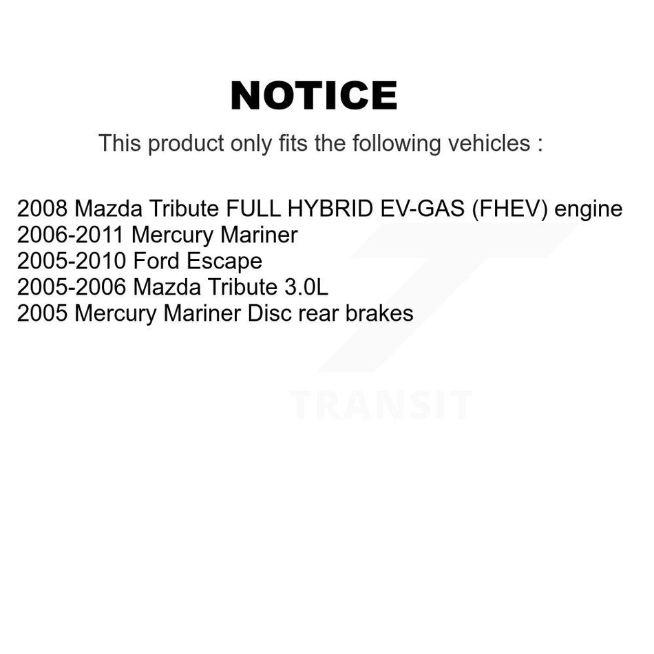 Rear Disc Brake Caliper Coat Rotor & Semi-Metallic Pad Kit For Ford Escape Mazda Tribute KCG-100130P