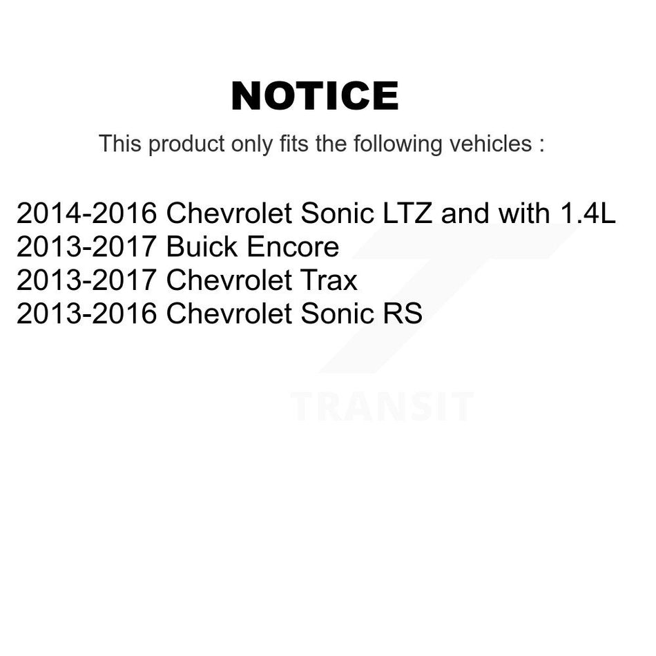 Rear Disc Brake Caliper Coated Rotors And Semi-Metallic Pads Kit For Chevrolet Buick Encore Sonic Trax KCG-100139S