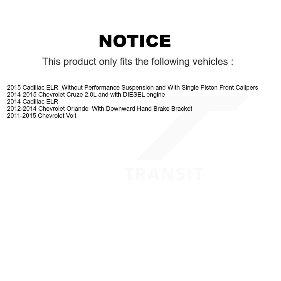 Rear Disc Brake Caliper Coated Rotors And Semi-Metallic Pads Kit For Chevrolet Cruze Volt Cadillac ELR KCG-100140S