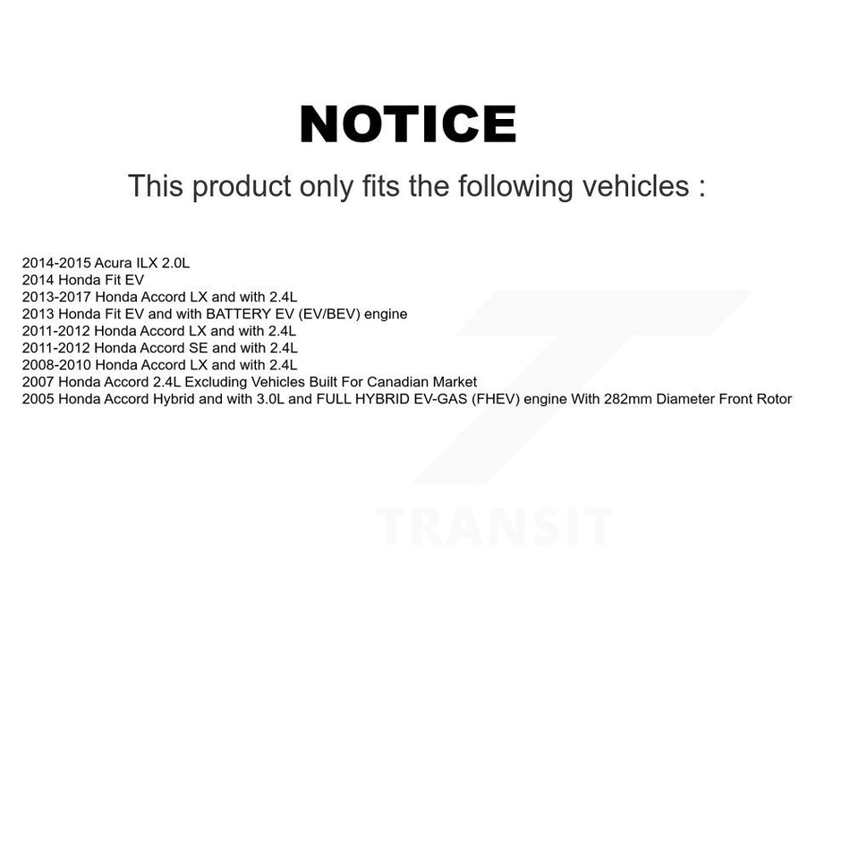 Front Disc Brake Caliper Coated Rotor And Ceramic Pad Kit For Honda Accord Fit Acura ILX KCG-100143N