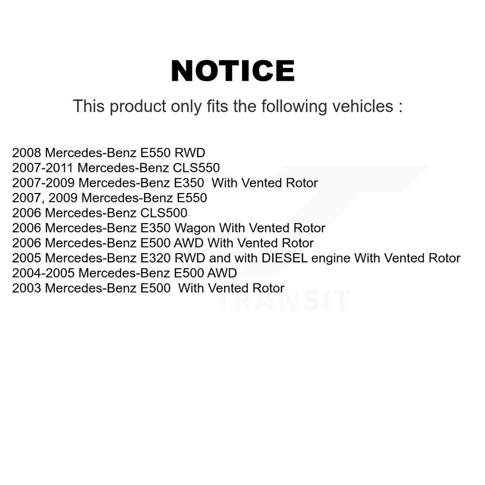 Rear Brake Caliper Coat Rotor And Semi-Metallic Pad Kit For Mercedes-Benz E350 E500 E320 KCG-100153S
