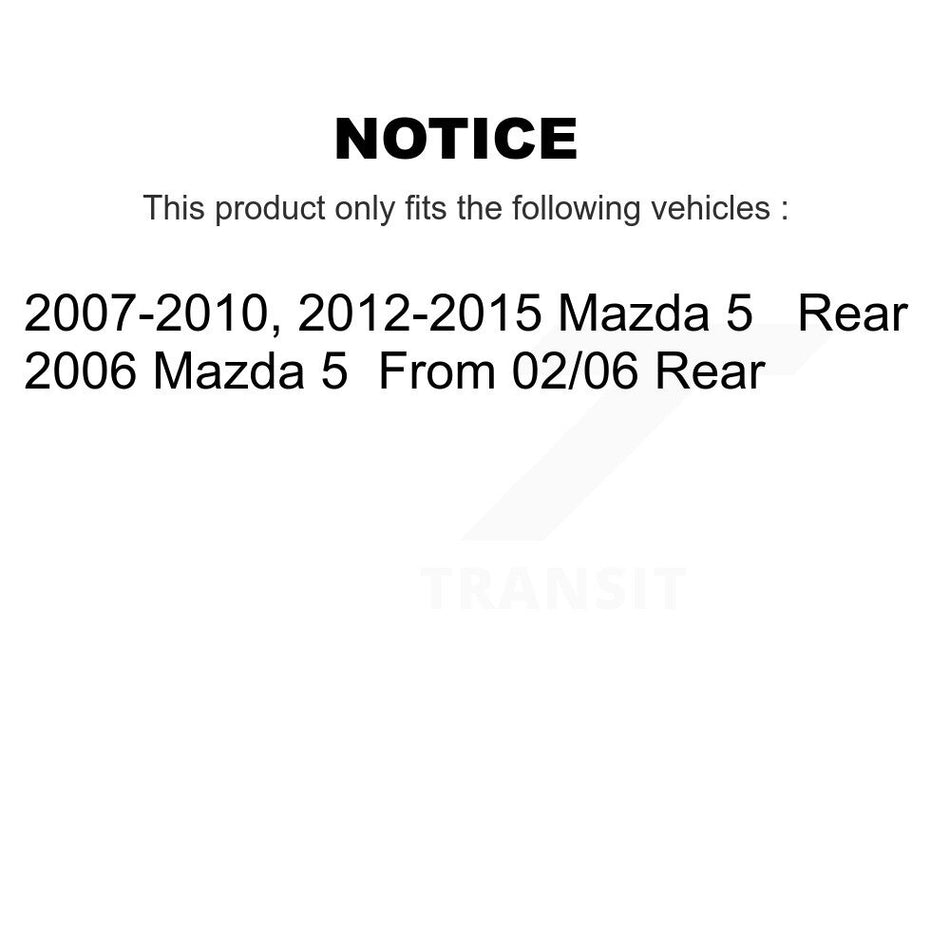 Rear Disc Brake Caliper Coated Rotors And Semi-Metallic Pads Kit For Mazda 5 KCG-100156S