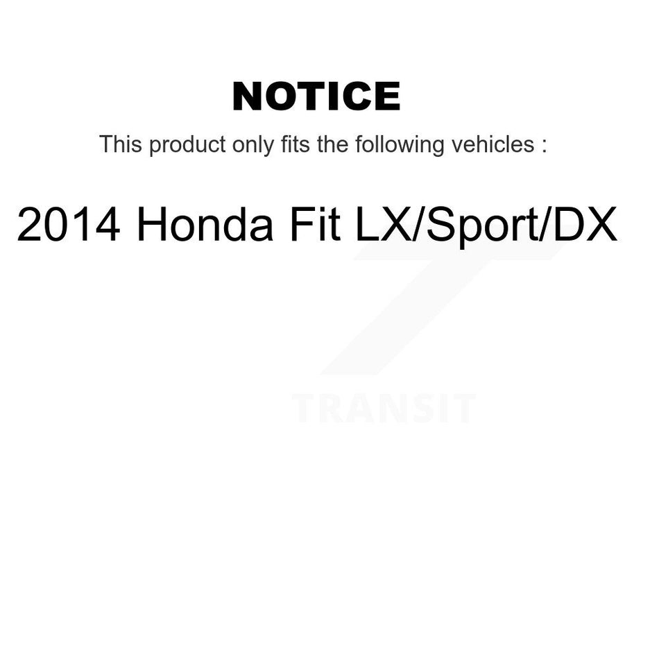 Front Disc Brake Caliper Coated Rotor And Ceramic Pad Kit For 2014 Honda Fit LX Sport DX KCG-100161N