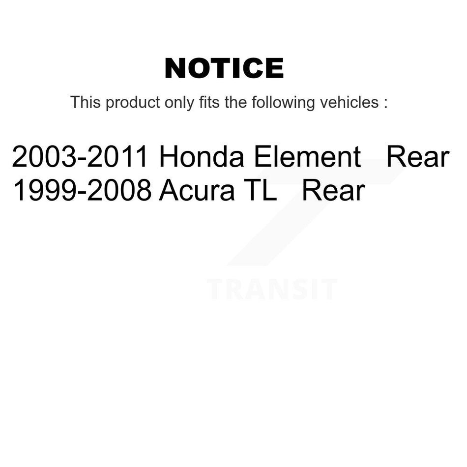 Rear Disc Brake Caliper Coated Rotors And Ceramic Pads Kit For Acura TL Honda Element KCG-100165C