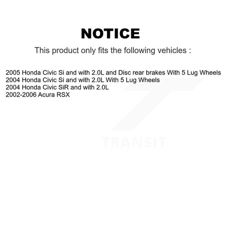 Rear Disc Brake Caliper Coated Rotor And Semi-Metallic Pad Kit For Honda Civic Acura RSX KCG-100192S