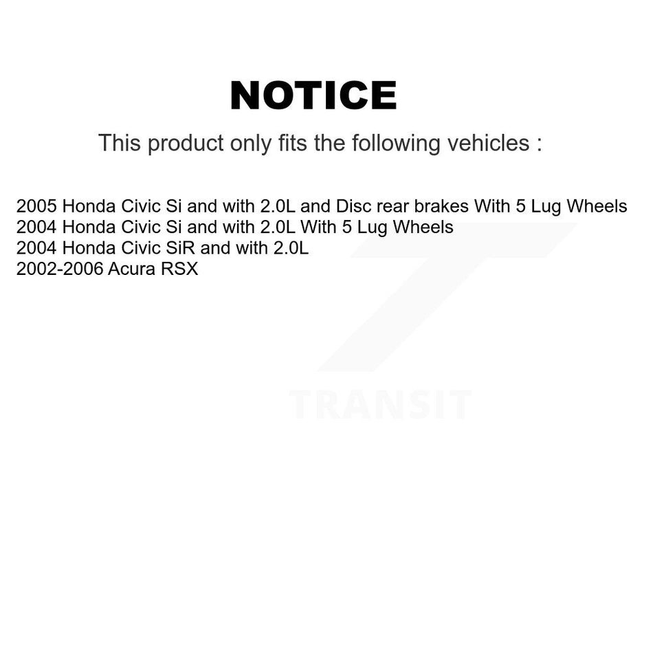 Rear Disc Brake Caliper Coated Rotor And Semi-Metallic Pad Kit For Honda Civic Acura RSX KCG-100192S