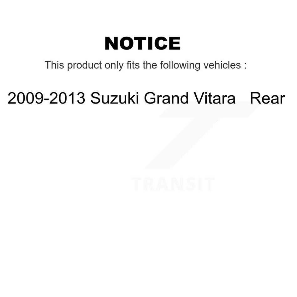 Rear Disc Brake Caliper Coated Rotors And Ceramic Pads Kit For 2009-2013 Suzuki Grand Vitara KCG-100201T