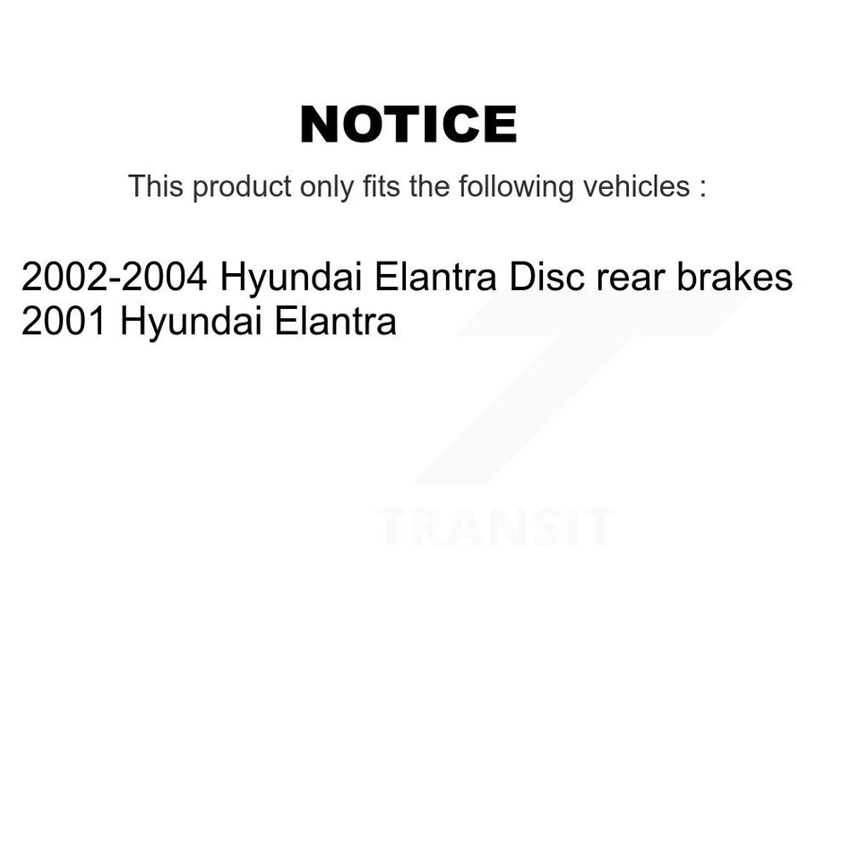 Rear Disc Brake Caliper Coated Rotors And Semi-Metallic Pads Kit For Hyundai Elantra KCG-100205S