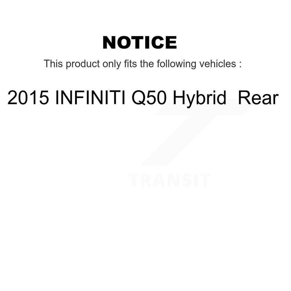 Rear Disc Brake Caliper Coated Rotors And Semi-Metallic Pads Kit For 2015 INFINITI Q50 Hybrid KCG-100242S