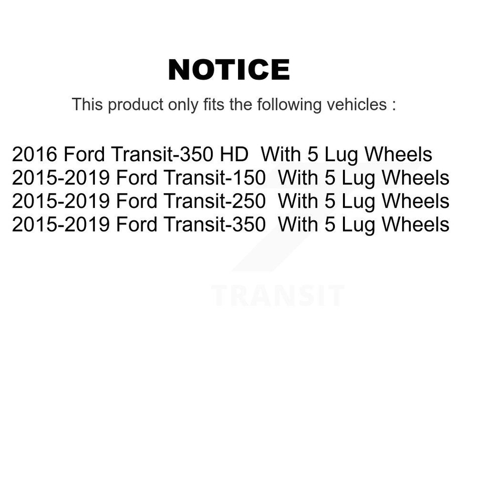 Rear Disc Brake Caliper Coat Rotor & Ceramic Pad Kit For Ford Transit-250 Transit-150 HD KCG-100256T