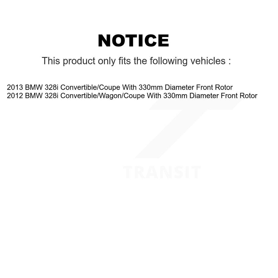 Front Disc Brake Caliper Coated Rotors And Semi-Metallic Pads Kit For BMW 328i KCG-100261N