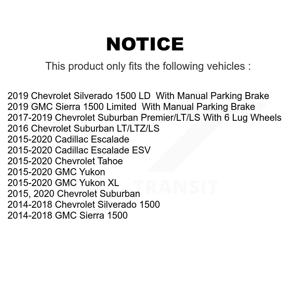 Rear Brake Caliper Coat Rotor Ceramic Pad Kit For GMC Chevrolet Sierra 1500 Silverado XL KCG-100262T