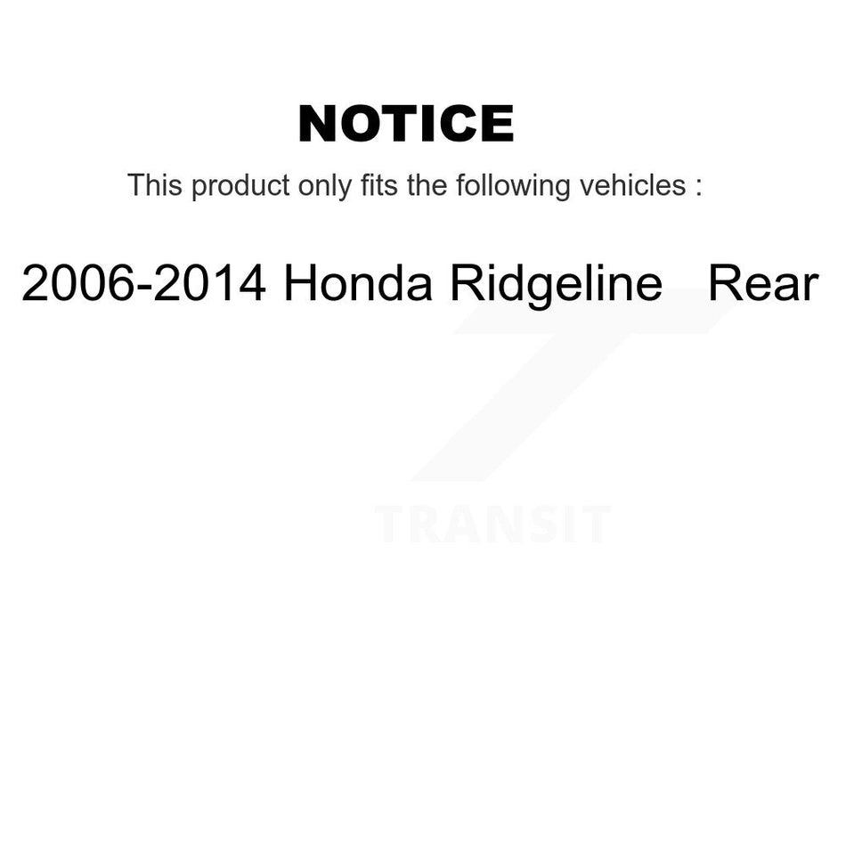 Rear Disc Brake Caliper Coated Rotors And Semi-Metallic Pads Kit For 2006-2014 Honda Ridgeline KCG-100270S