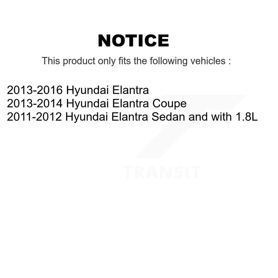 Rear Disc Brake Caliper Coated Rotors And Ceramic Pads Kit For Hyundai Elantra Coupe KCG-100303C
