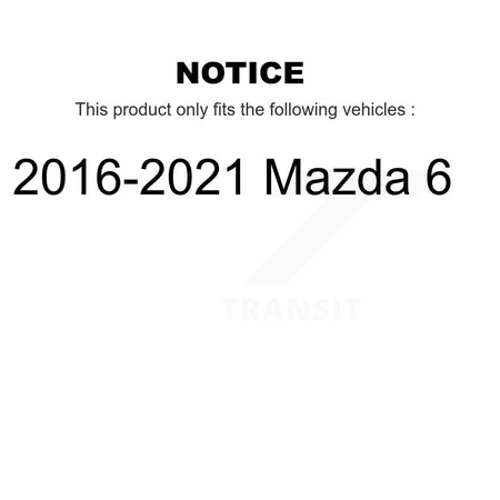 Rear Disc Brake Caliper Coated Rotors And Semi-Metallic Pads Kit For 2016-2021 Mazda 6 KCG-100336P
