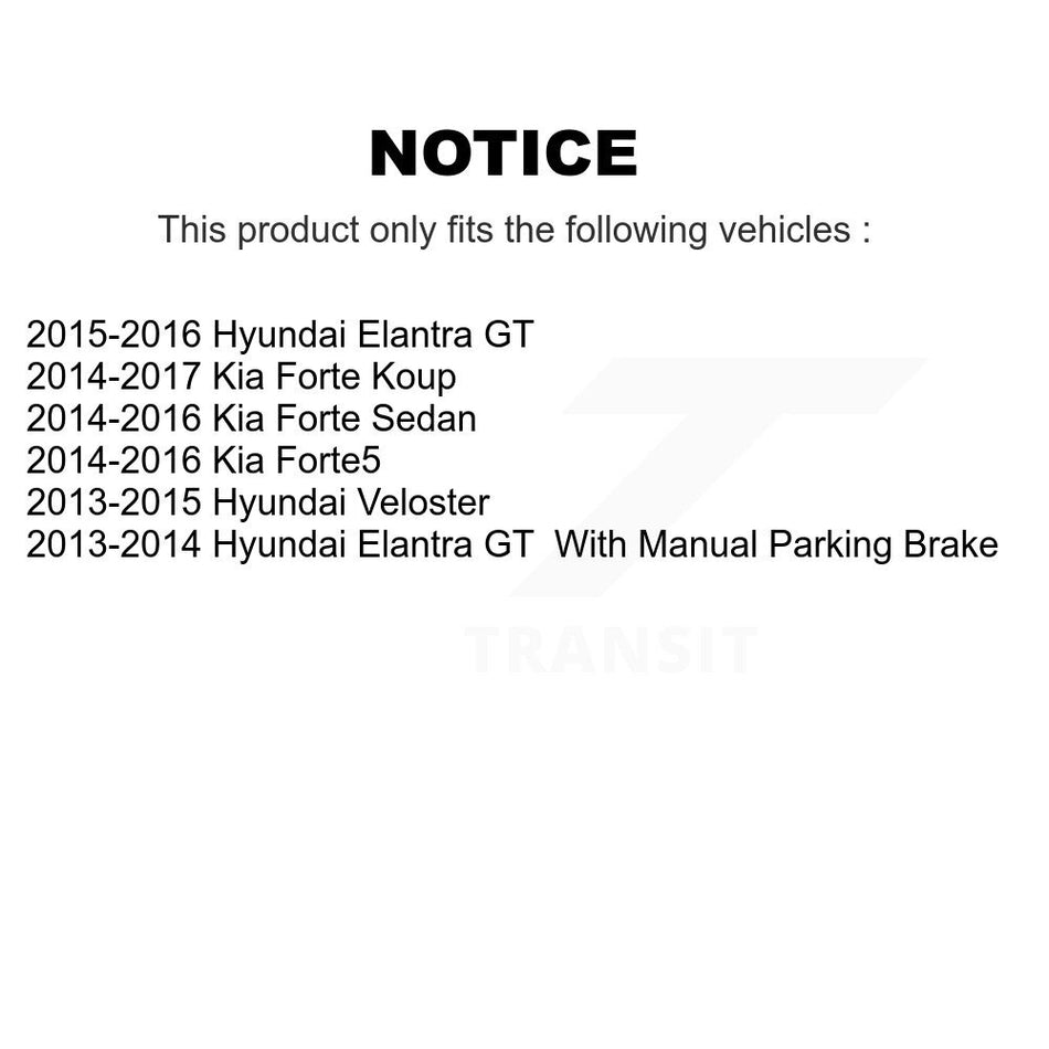 Rear Brake Caliper Coat Rotor And Semi-Metallic Pad Kit For Hyundai Elantra GT Kia Forte KCG-100337P