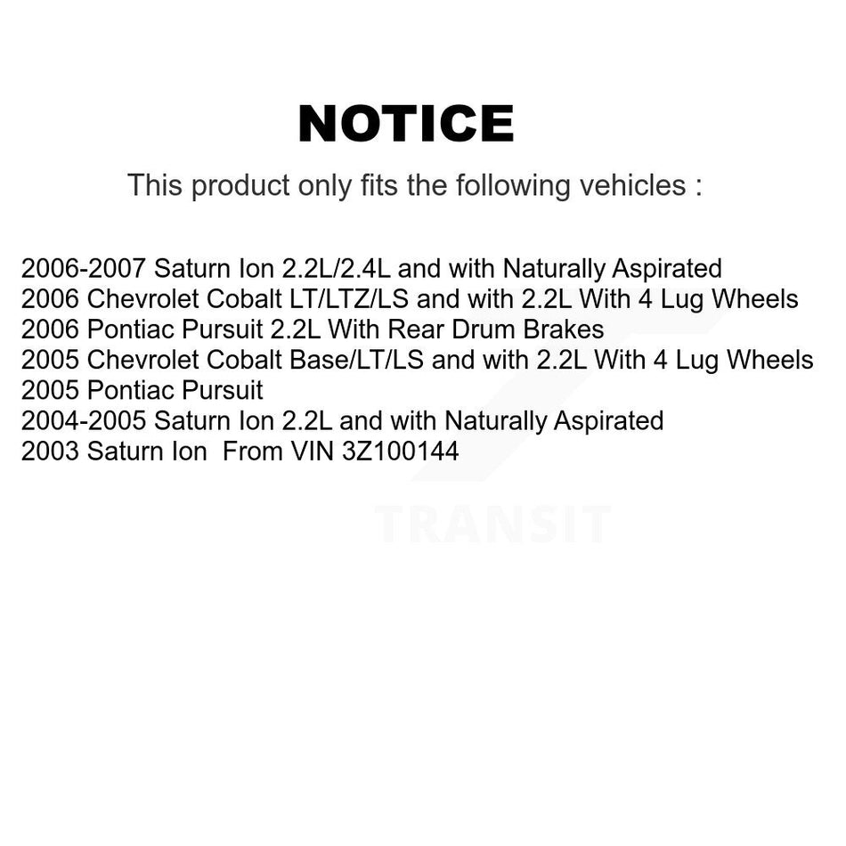 Front Rear Brake Caliper Coat Rotor Drum Ceramic Pad Shoe Cylinder Kit (11Pc) For Saturn KCG-100344C