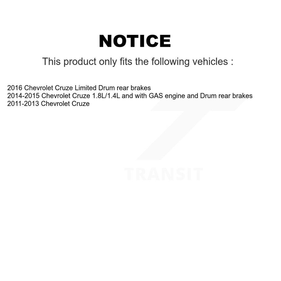 Front Rear Brake Caliper Coat Rotor Drum Ceramic Pad Shoes Cylinder Kit (11Pc) For Cruze KCG-100358T