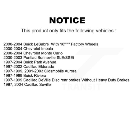 Front Brake Caliper Coat Rotors Ceramic Pad Kit For Chevrolet Impala Buick LeSabre Monte KCG-100435N