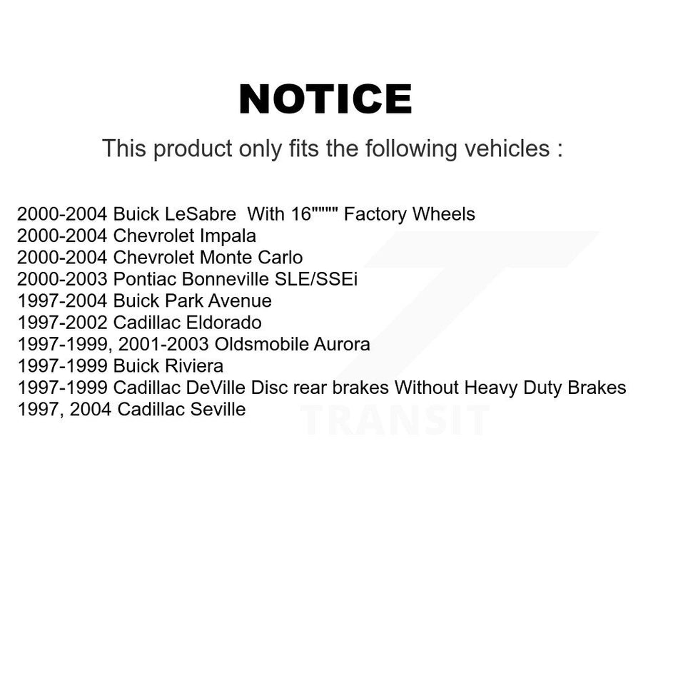 Front Brake Caliper Coat Rotors Ceramic Pad Kit For Chevrolet Impala Buick LeSabre Monte KCG-100435N