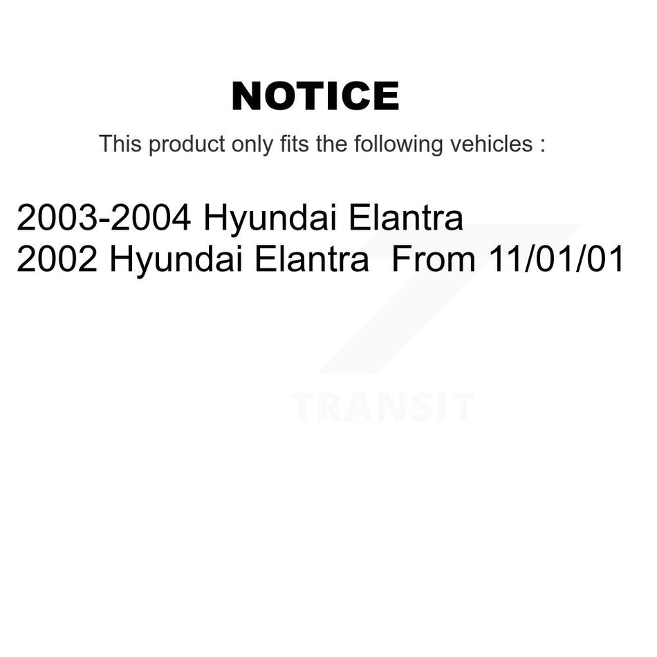 Front Disc Brake Caliper Coated Rotors And Semi-Metallic Pads Kit For Hyundai Elantra KCG-100471P