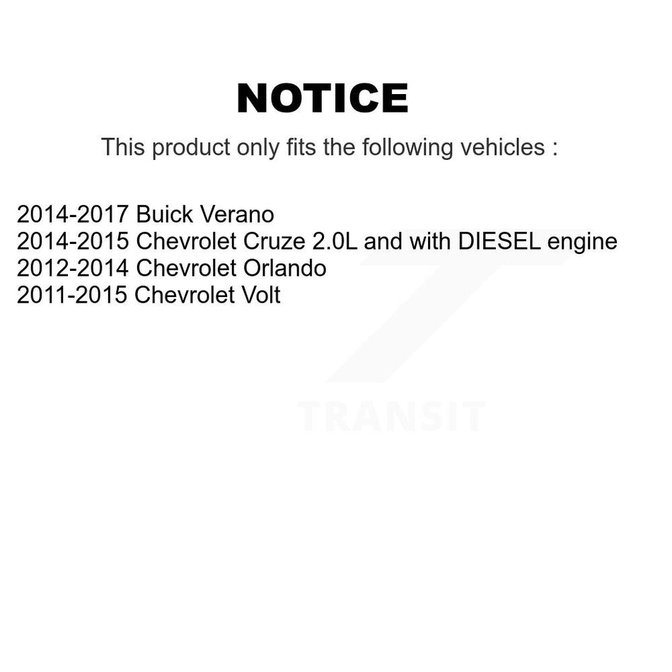 Front Disc Brake Caliper Coated Rotors And Ceramic Pads Kit For Chevrolet Cruze Buick Verano Volt Orlando KCG-100474N