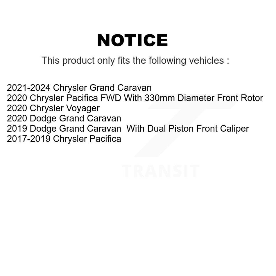 Front Disc Brake Caliper Coated Rotors And Ceramic Pads Kit For Dodge Grand Caravan Chrysler Pacifica Voyager KCG-100502N