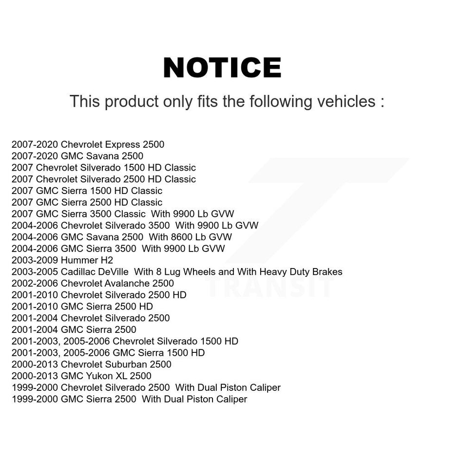 Front Brake Caliper Coat Rotor & Ceramic Pad Kit For GMC Chevrolet Sierra 2500 HD Savana KCG-100520C
