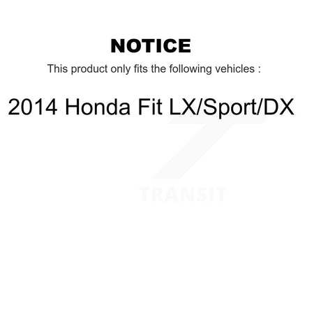 Front Disc Brake Caliper Coat Rotor Semi-Metallic Pad Kit For 2014 Honda Fit LX Sport DX KCG-100534P