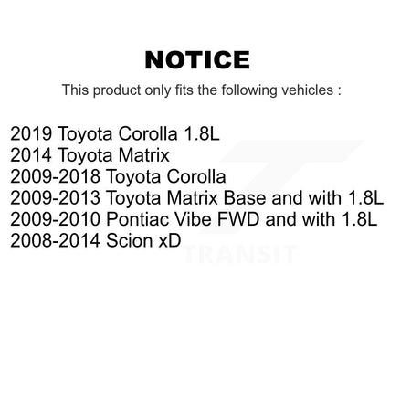 Front Brake Caliper Coat Rotor & Semi-Metallic Pad Kit For Toyota Corolla Matrix Pontiac KCG-100573P