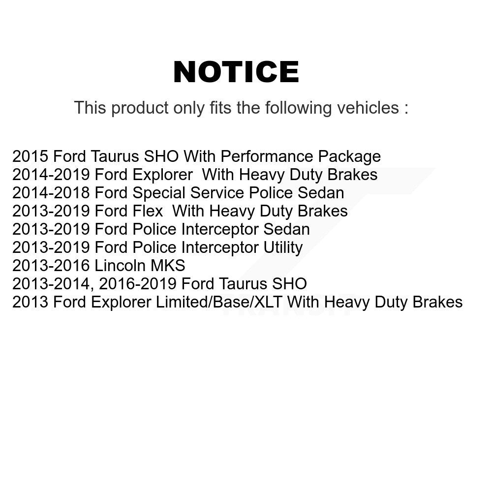 Front Brake Caliper Coat Rotors Ceramic Pad Kit For Ford Explorer Flex Taurus Police MKS KCG-100578T