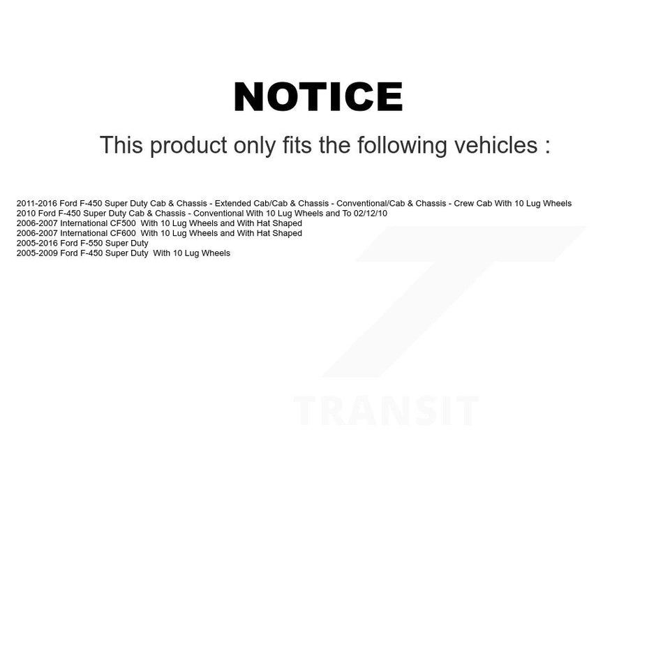 Front Brake Caliper Coat Rotor And Ceramic Pad Kit For Ford F-450 Super Duty F-550 CF500 KCG-100592T