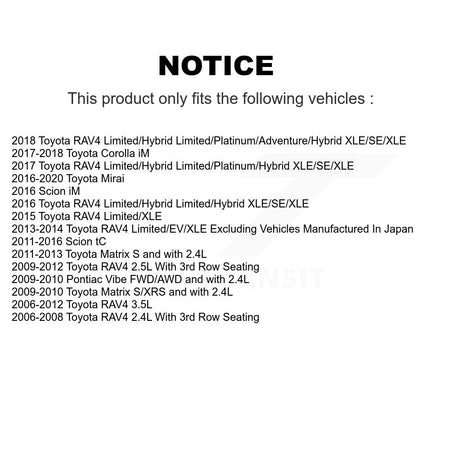 Front Brake Caliper Coat Rotor Ceramic Pad Kit For Toyota RAV4 Matrix Pontiac Vibe Scion KCG-100595C