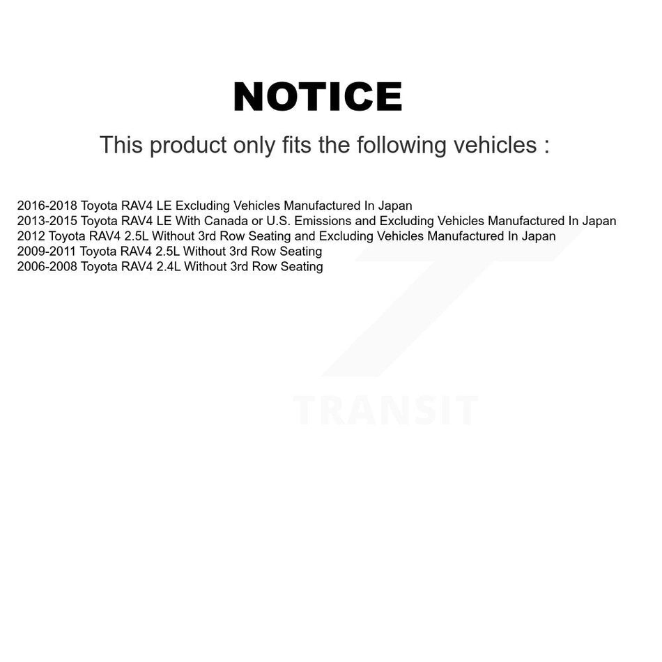 Front Disc Brake Caliper Coated Rotors And Ceramic Pads Kit For Toyota RAV4 KCG-100598C