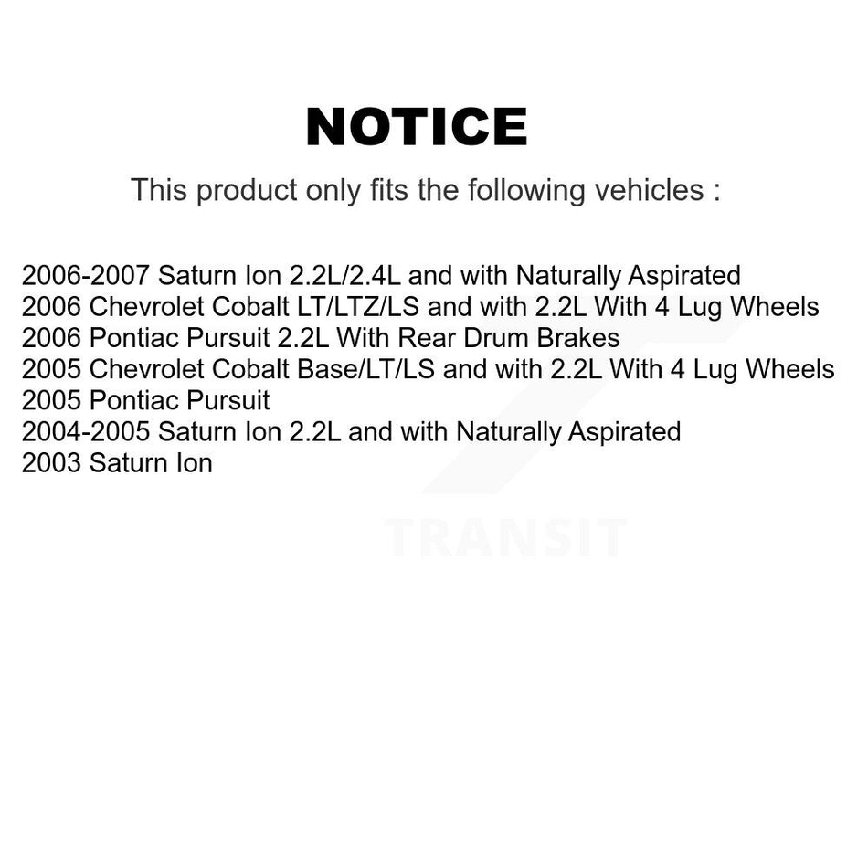 Front Brake Caliper Coat Rotor And Semi-Metallic Pad Kit For Saturn Ion Chevrolet Cobalt KCG-100602P