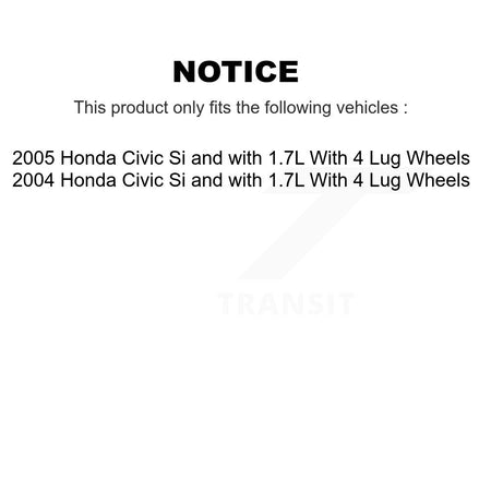 Front Brake Caliper Coat Rotor & Ceramic Pad Kit For 04-05 Honda Civic With 4 Lug Wheels KCG-100627T