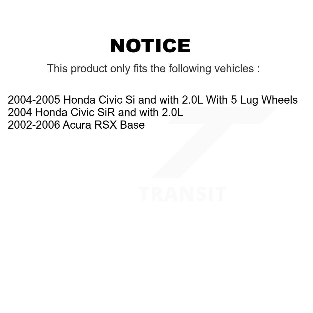 Front Disc Brake Caliper Coated Rotors And Ceramic Pads Kit For Honda Civic Acura RSX KCG-100628T