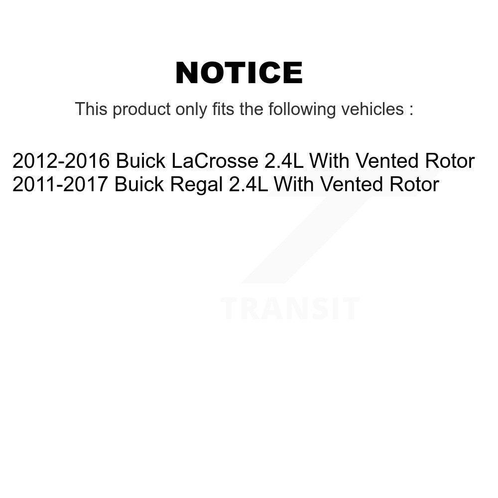 Rear Disc Brake Caliper Coated Rotors And Ceramic Pads Kit For Buick Regal LaCrosse 2.4L KCG-100633N