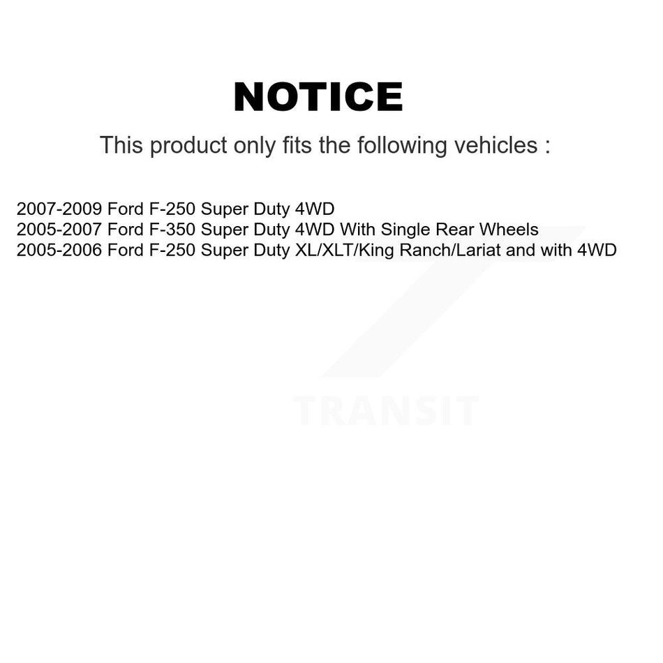 Front Brake Caliper Coat Rotor And Semi-Metallic Pad Kit For Ford F-250 Super Duty F-350 KCG-100638S