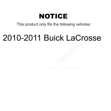 Rear Disc Brake Caliper Coated Rotors And Ceramic Pads Kit For 2010-2011 Buick LaCrosse KCG-100647N