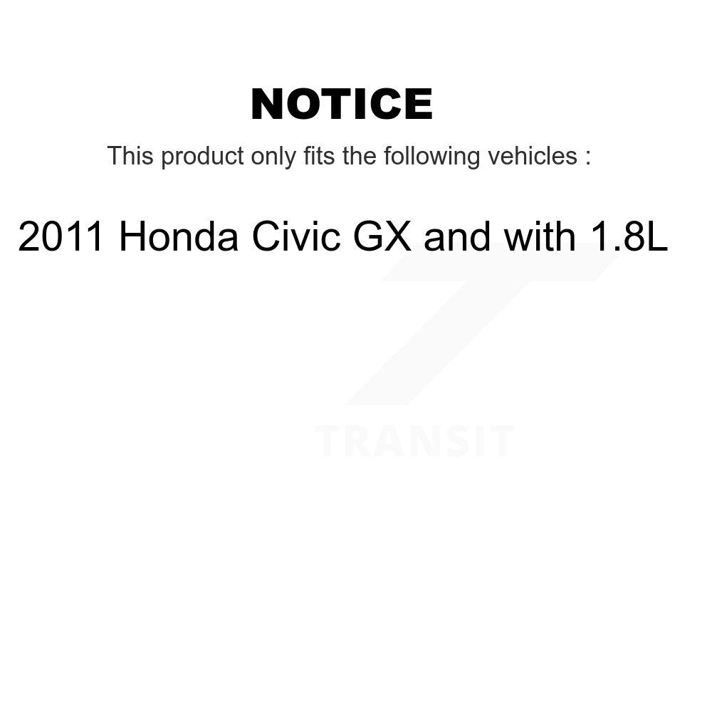 Front Disc Brake Caliper Coat Rotors & Ceramic Pad Kit For 2011 Honda Civic GX with 1.8L KCG-100675C