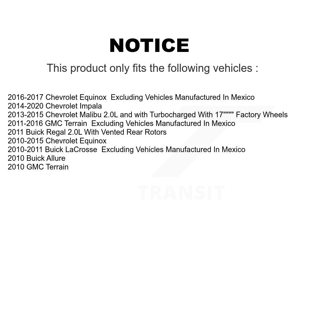 Front Brake Caliper Coat Rotor & Semi-Metallic Pad Kit For Chevrolet Equinox GMC Terrain KCG-100680P