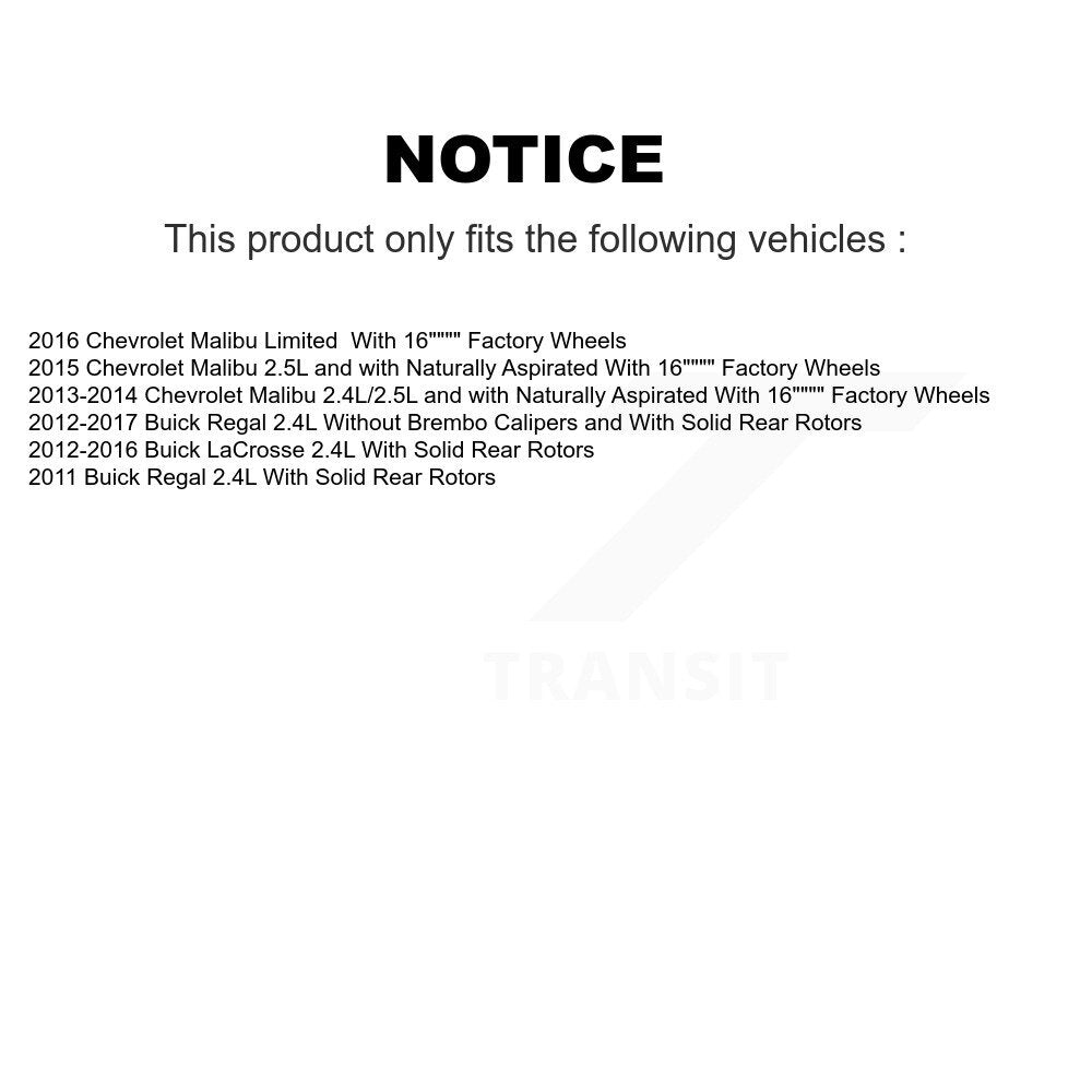 Front Brake Caliper Coat Rotors & Semi-Metallic Pad Kit For Chevrolet Malibu Buick Regal KCG-100682P