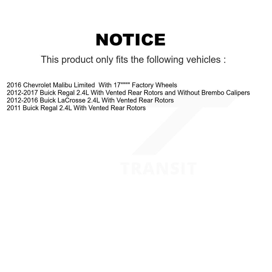 Front Brake Caliper Coat Rotor Ceramic Pad Kit For Buick Regal LaCrosse Chevrolet Malibu KCG-100693T