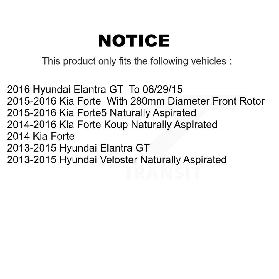 Front Brake Caliper Coat Rotors & Semi-Metallic Pad Kit For Hyundai Elantra GT Kia Forte KCG-100696P